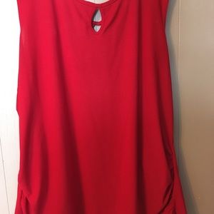 Pennington’s Lily Morgan Red cutout shirt Valentines ready. Rushing at sides.